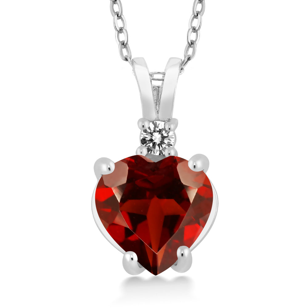 Garnet_14K White Gold_Pendant in 14K White Gold