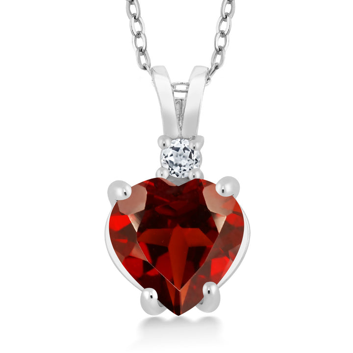 Garnet_14K White Gold_Pendant in 14K White Gold