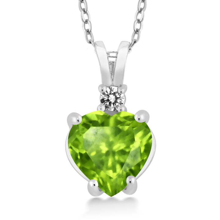 Peridot_14K White Gold_Pendant in 14K White Gold