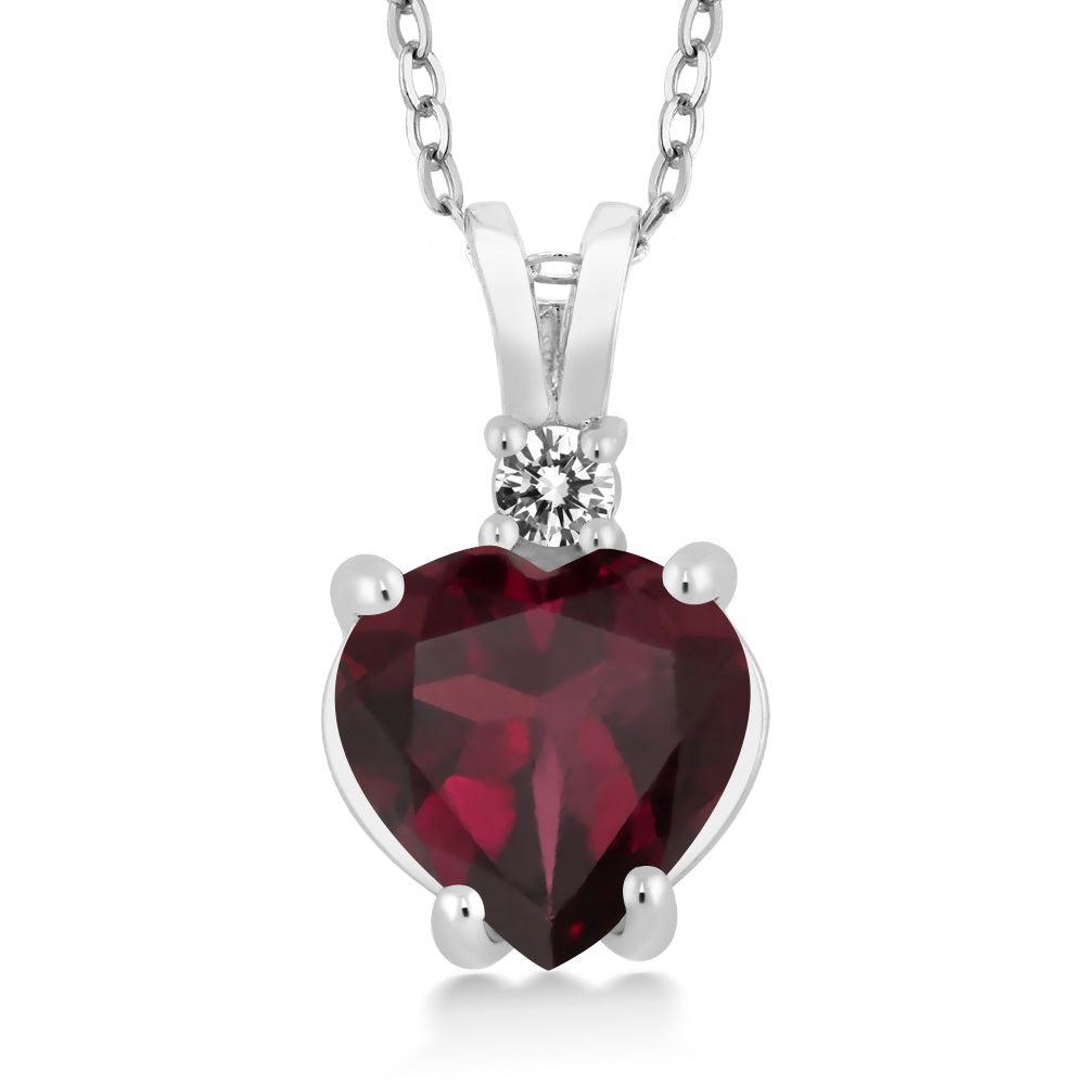 Rhodolite Garnet_14K White Gold_Pendant in 14K White Gold