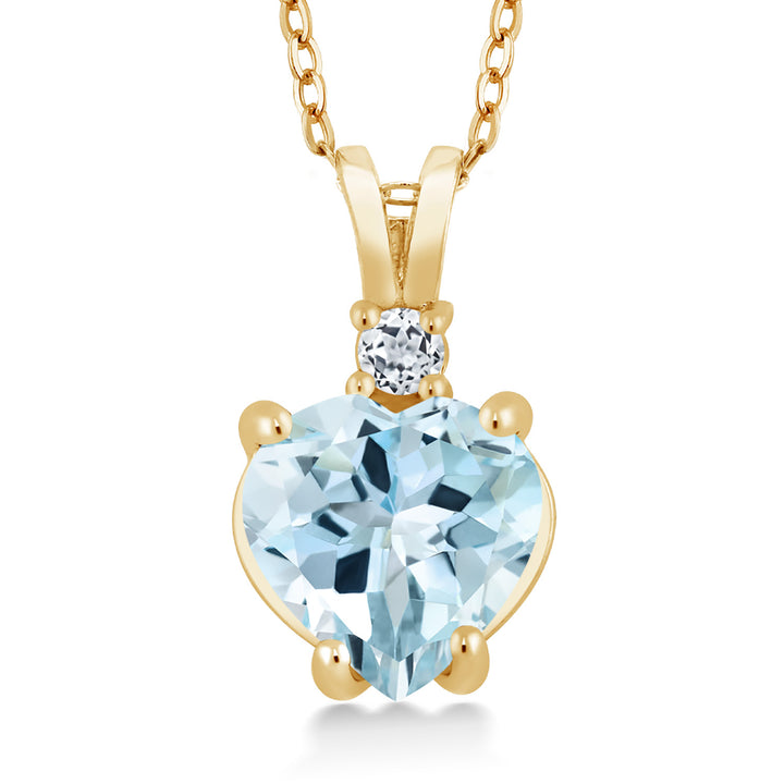Sky Blue Topaz_14K Yellow Gold_Pendant in 14K Yellow Gold