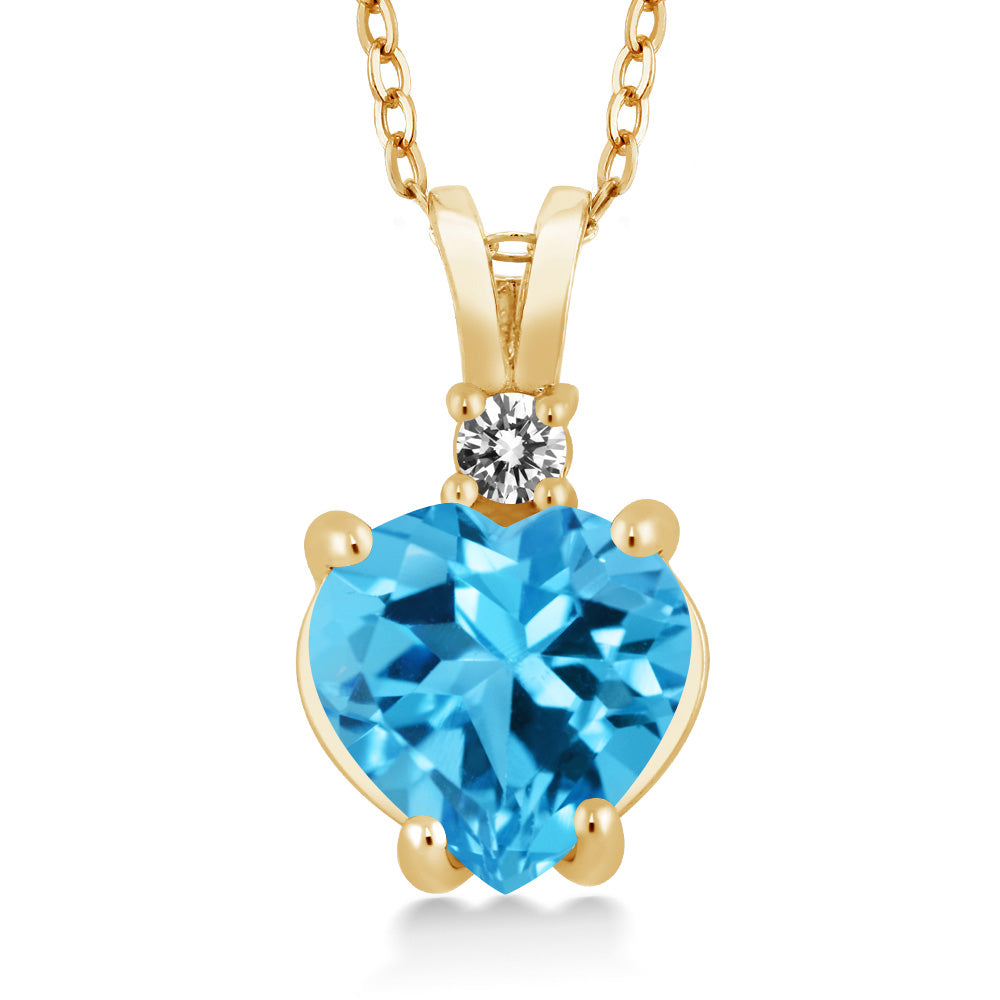 Swiss Blue Topaz_14K Yellow Gold_Pendant in 14K Yellow Gold
