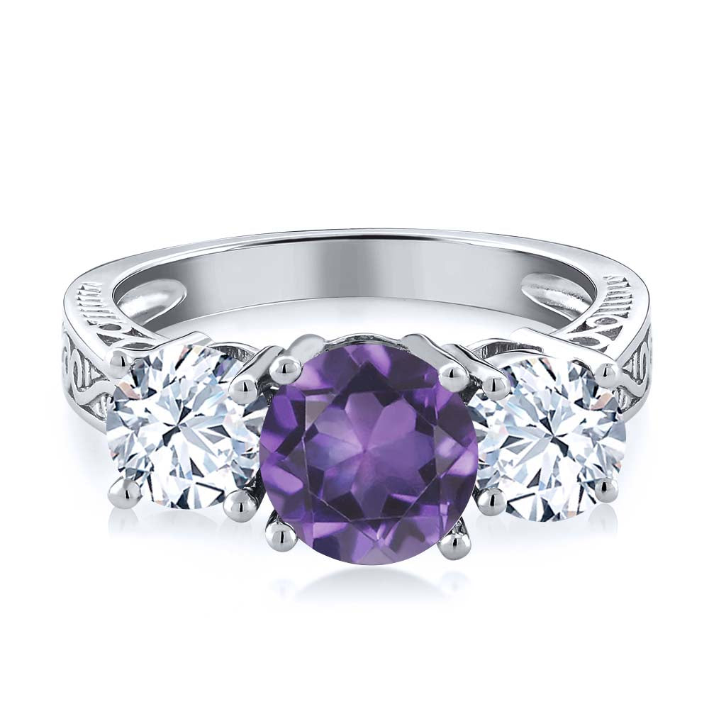Amethyst and Topaz_6_Ring in 925 Sterling Silver