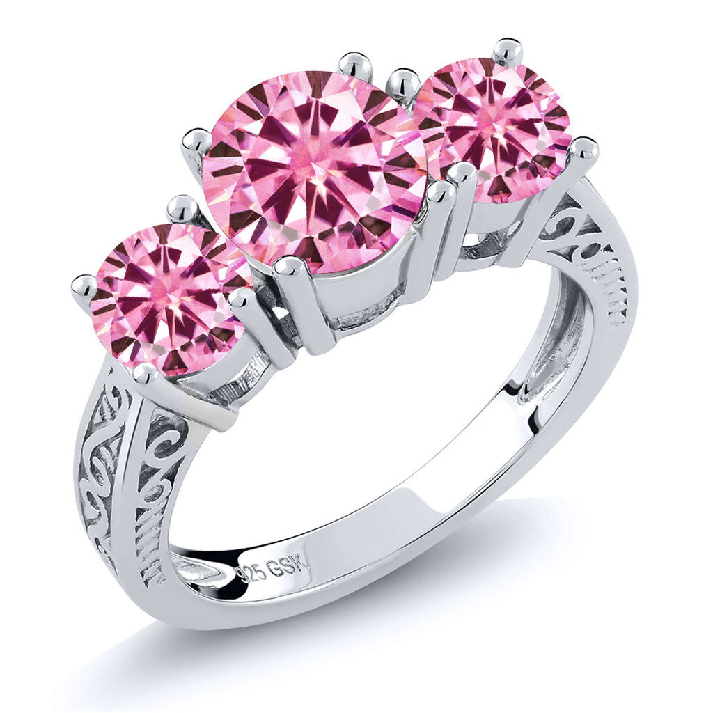 Pink Moissanite - April_6_Ring in 925 Sterling Silver