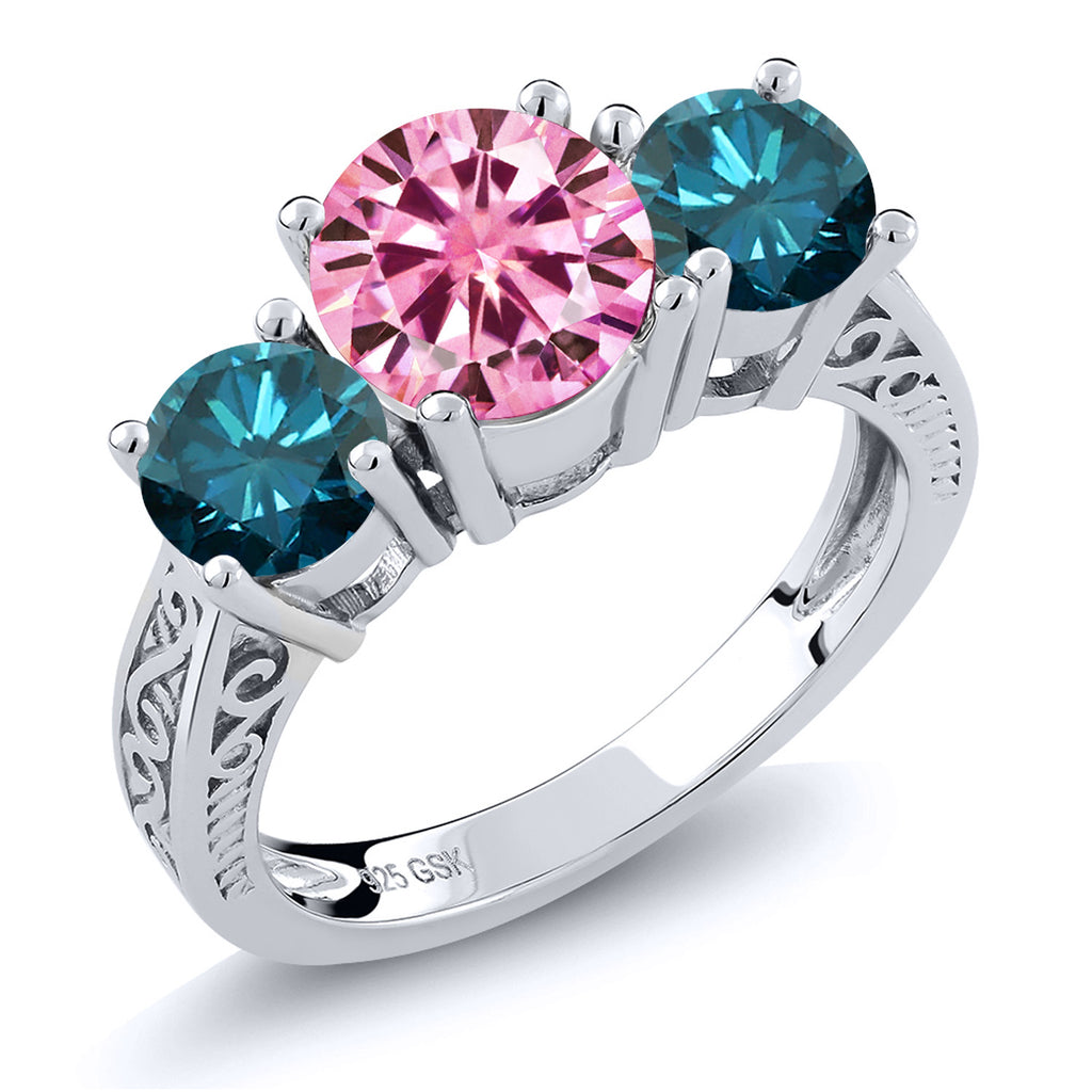 Blue Diamond - April_9_Ring in 925 Sterling Silver