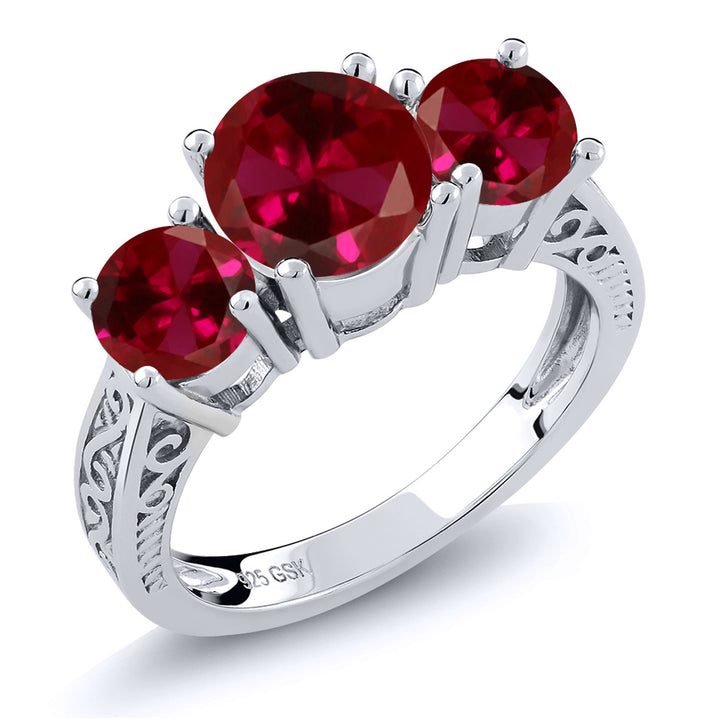 Created Ruby - July_5_Ring in 925 Sterling Silver