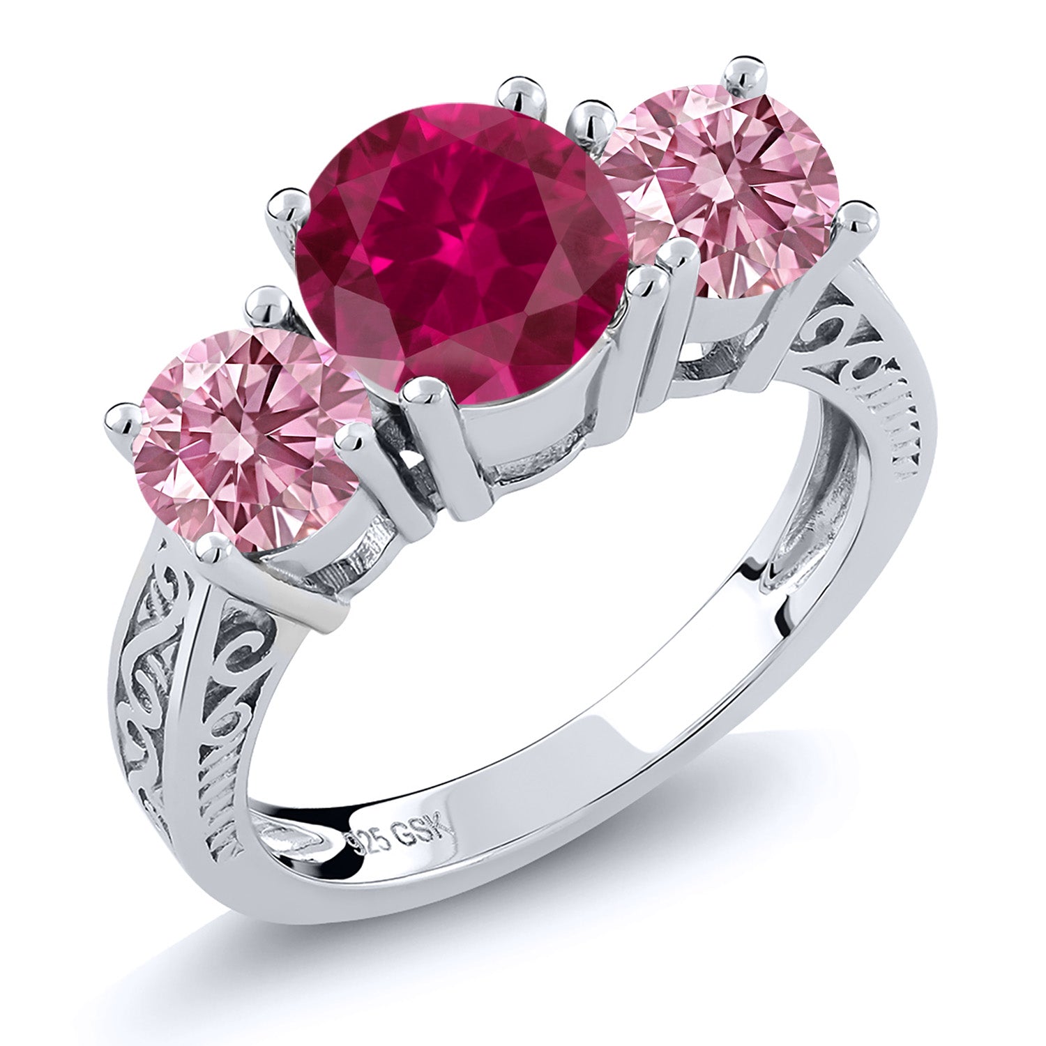 Created Ruby - July_9_Ring in 925 Sterling Silver
