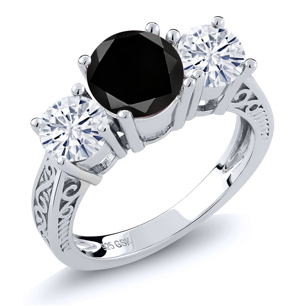 Black Diamond - April_9_Ring in 925 Sterling Silver