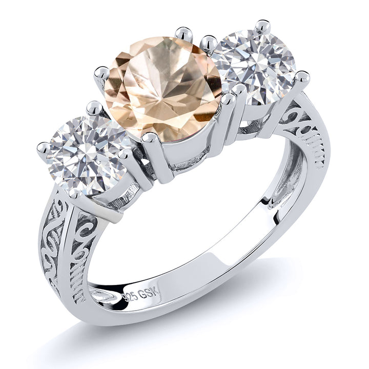 Morganite_9_Ring in 925 Sterling Silver