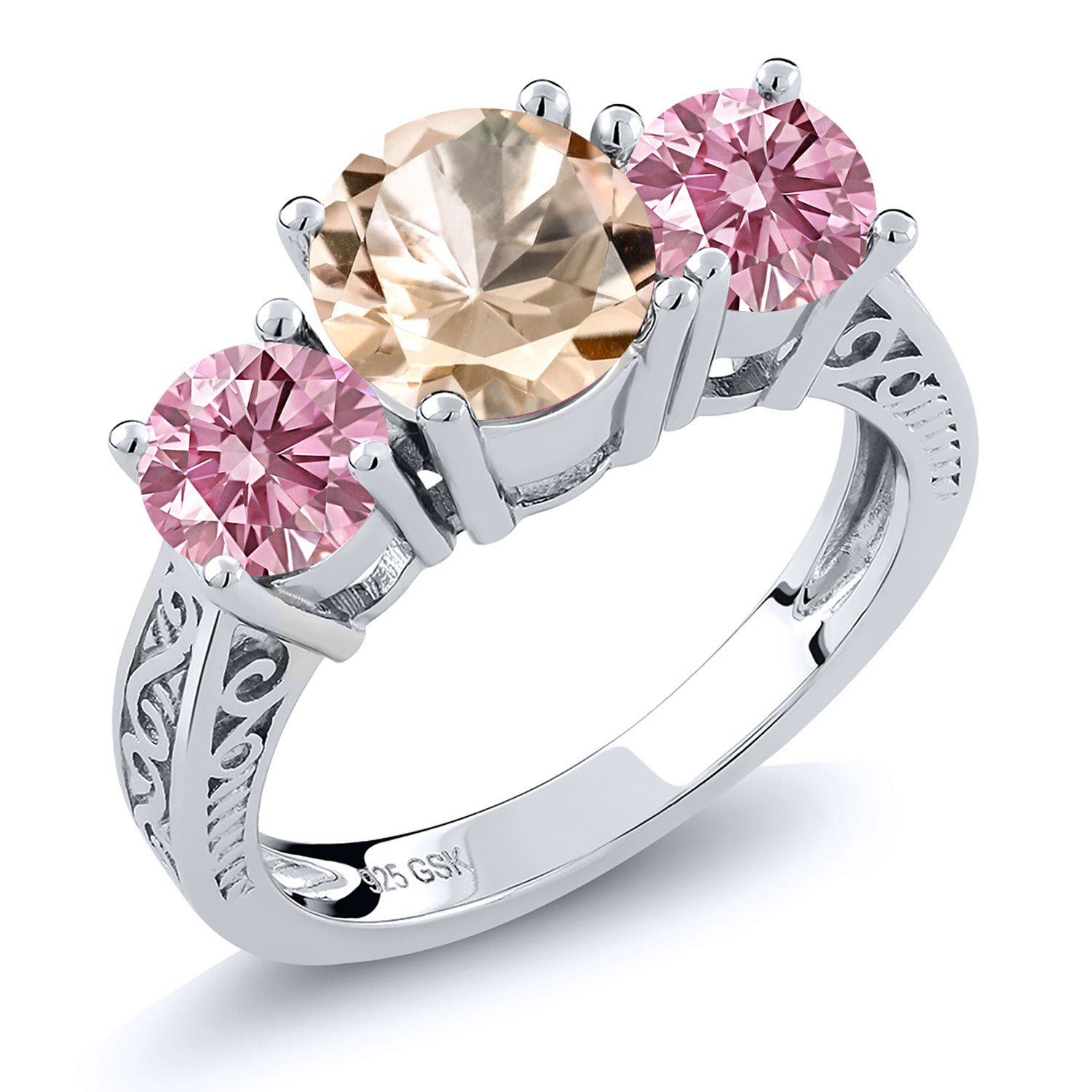 Morganite - October_9_Ring in 925 Sterling Silver