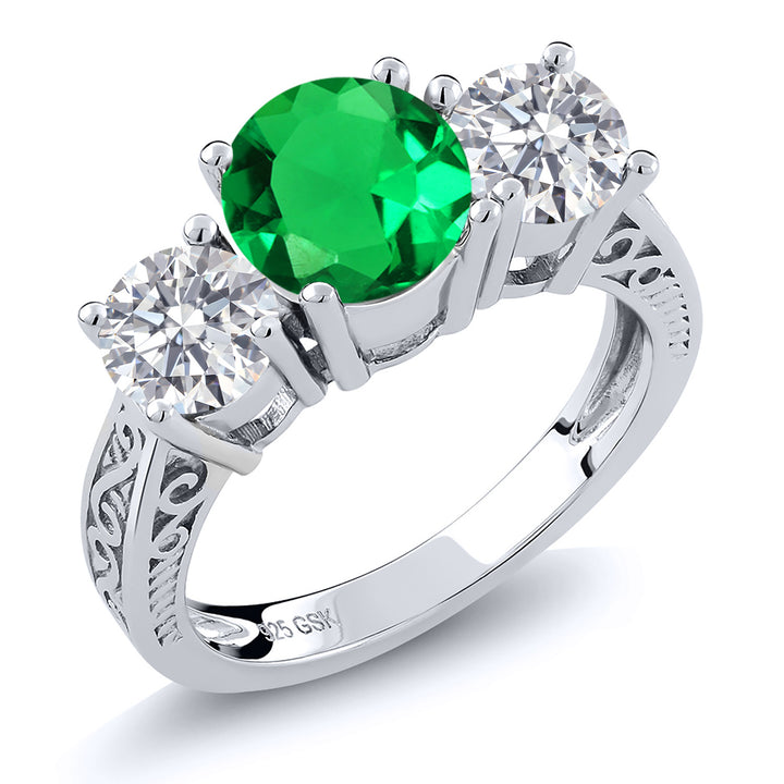Nano Emerald - May_5_Ring in 925 Sterling Silver
