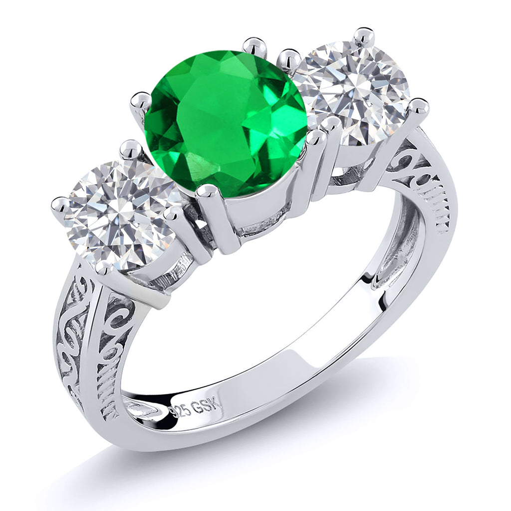 Nano Emerald - May_8_Ring in 925 Sterling Silver