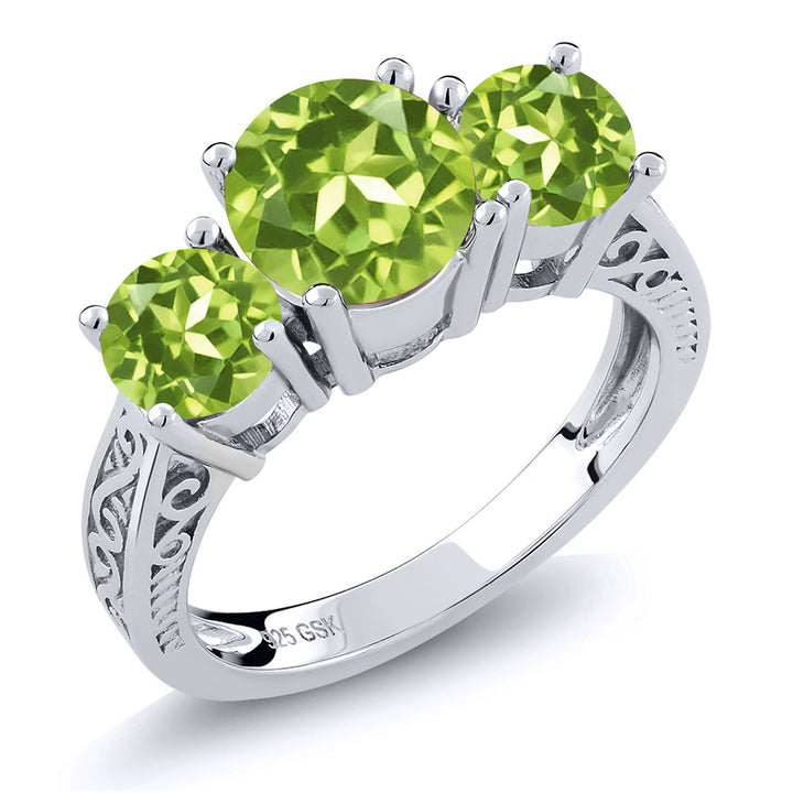 Peridot_7_Ring in 925 Sterling Silver