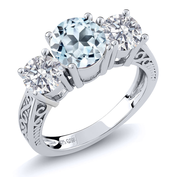 Sky Blue Topaz - November_5_Ring in 925 Sterling Silver