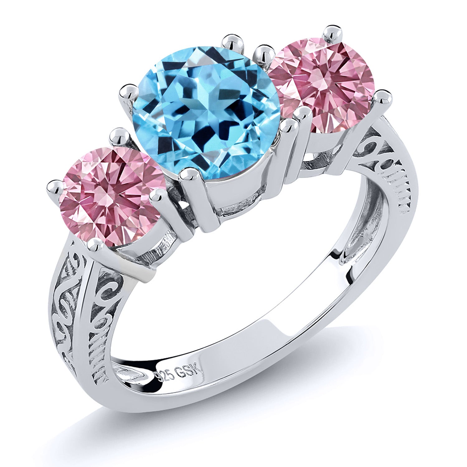 Swiss Blue Topaz - November_6_Ring in 925 Sterling Silver