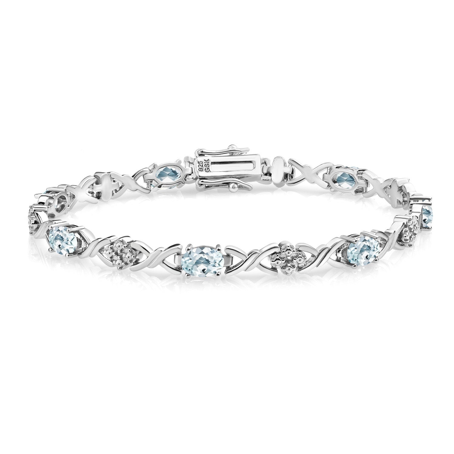 Aquamarine - March_Bracelet in 925 Sterling Silver