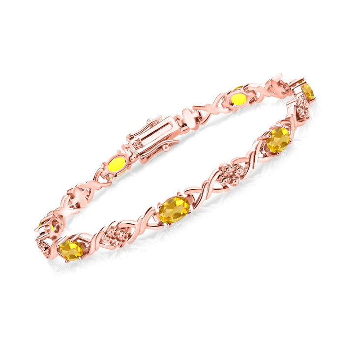 Citrine - November_Bracelet in 925 Rose Gold Plated Silver