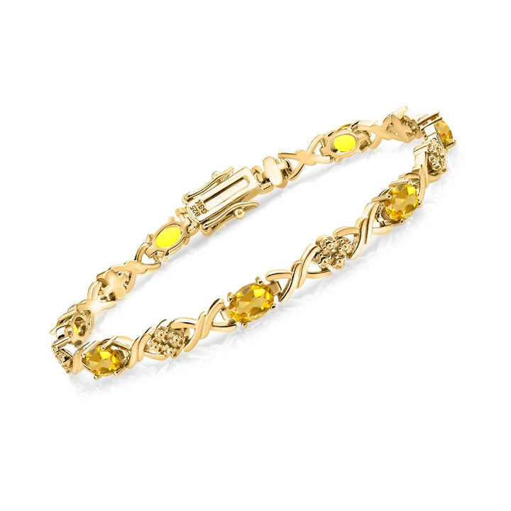 Citrine - November_Bracelet in 925 Yellow Gold Plated Silver