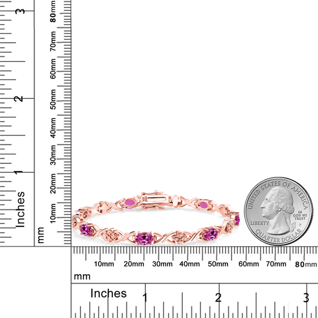 Created Sapphire_Bracelet in 925 Rose Gold Plated Silver