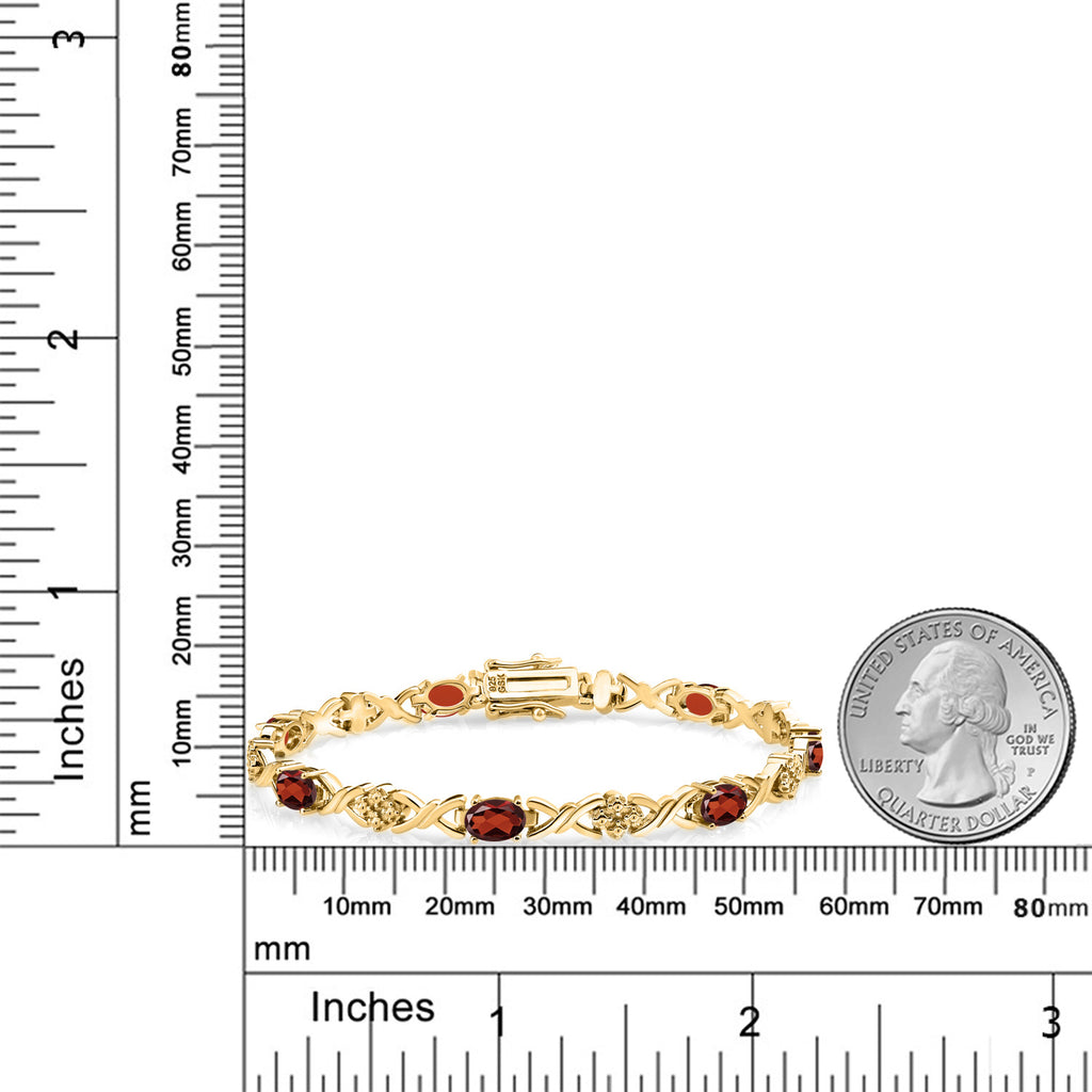 Garnet - January_Bracelet in 925 Yellow Gold Plated Silver