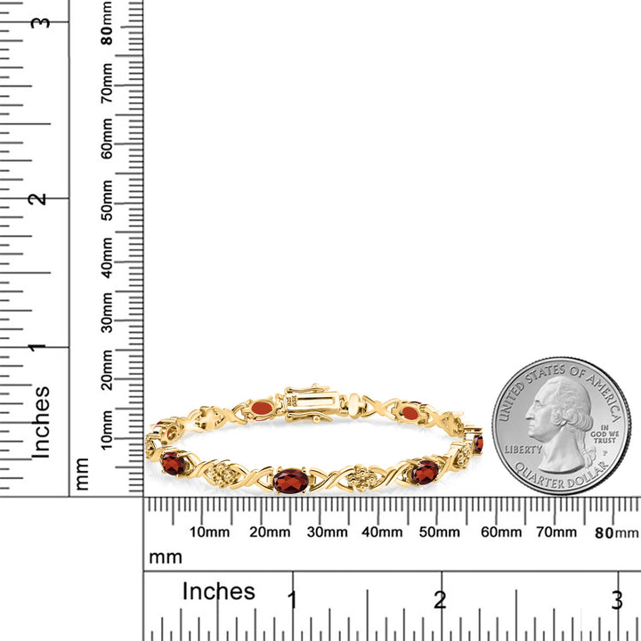 Garnet - January_Bracelet in 925 Yellow Gold Plated Silver