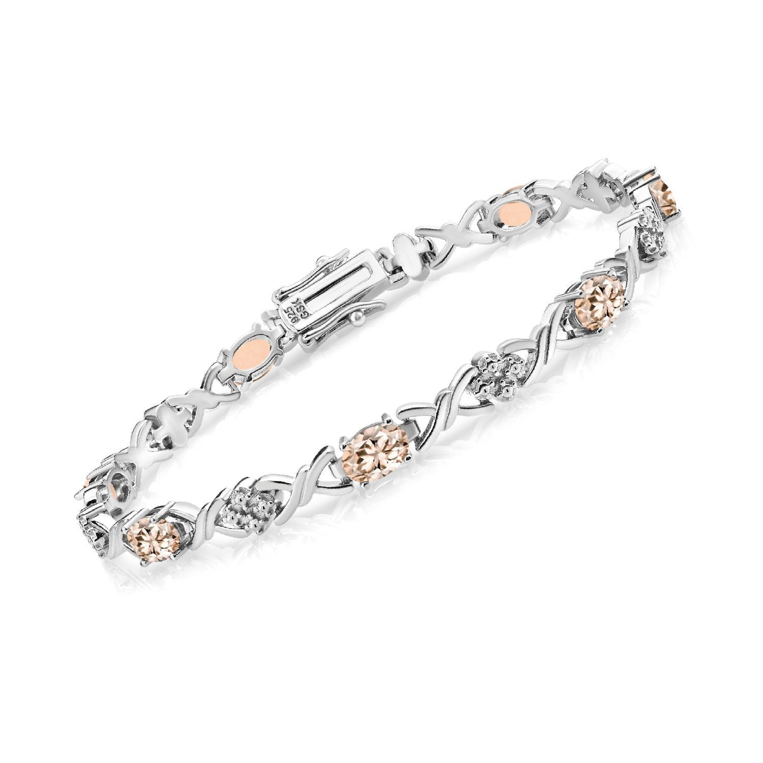 Morganite - October_Bracelet in 925 Sterling Silver