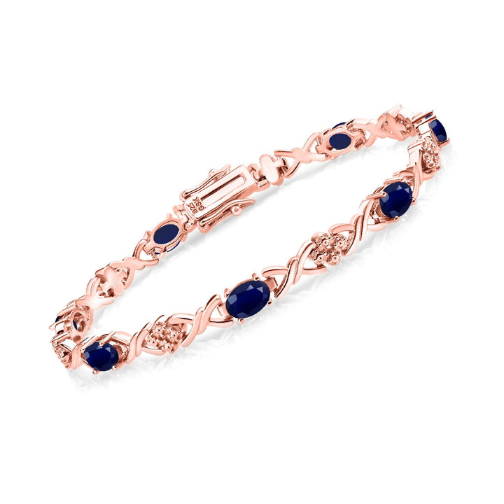 Blue Sapphire - September_Bracelet in 925 Rose Gold Plated Silver