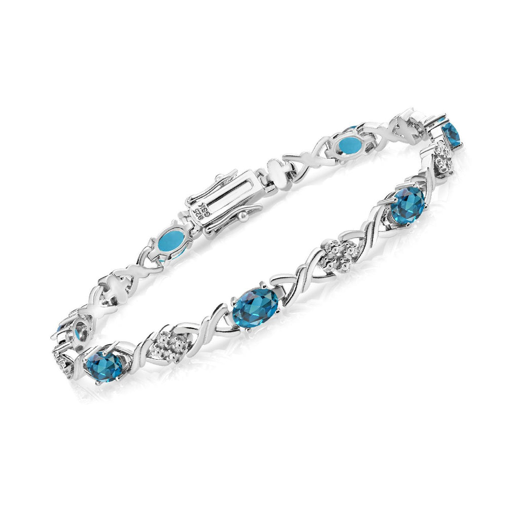 London Blue Topaz - November_Bracelet in 925 Sterling Silver