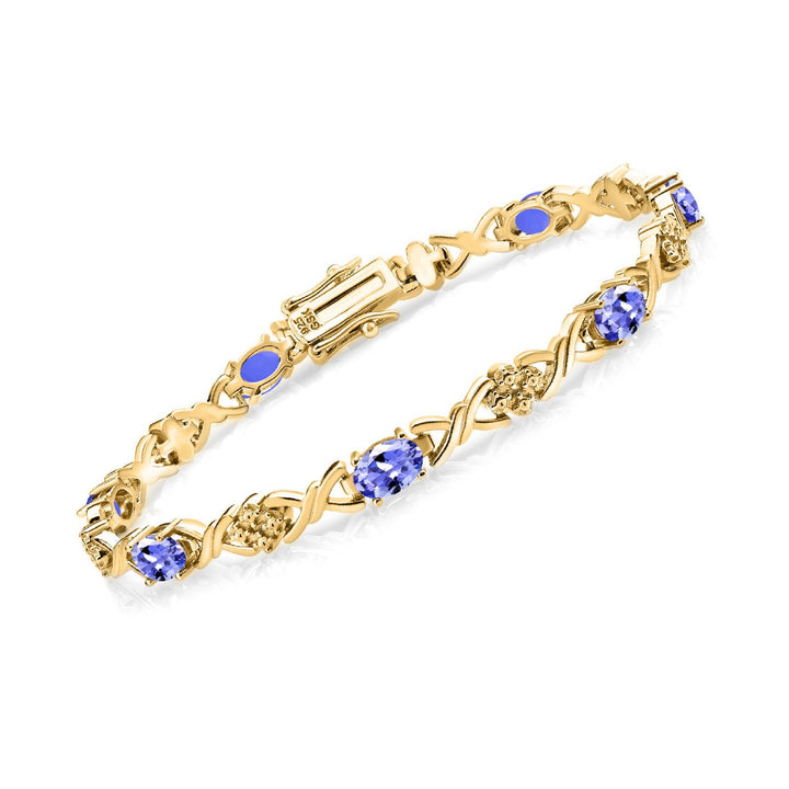 Tanzanite - December_Bracelet in 925 Yellow Gold Plated Silver