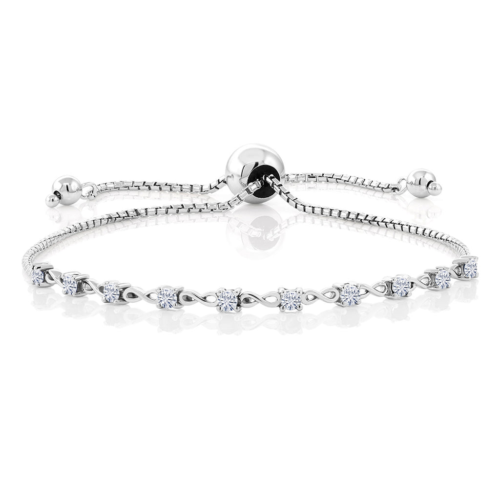 White Moissanite - April_925 Sterling Silver_Bracelet in 925 Sterling Silver