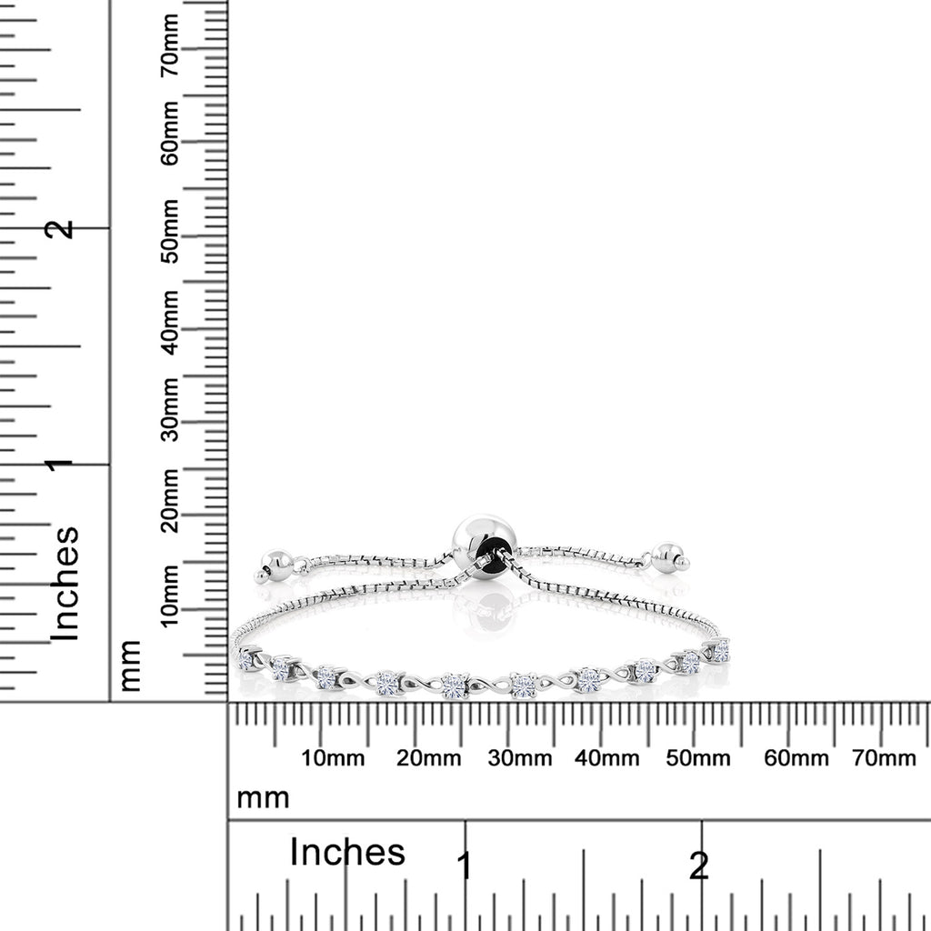 White Moissanite - April_925 Sterling Silver_Bracelet in 925 Sterling Silver