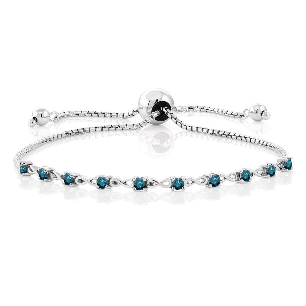 Blue Diamond - April_925 Sterling Silver_Bracelet in 925 Sterling Silver