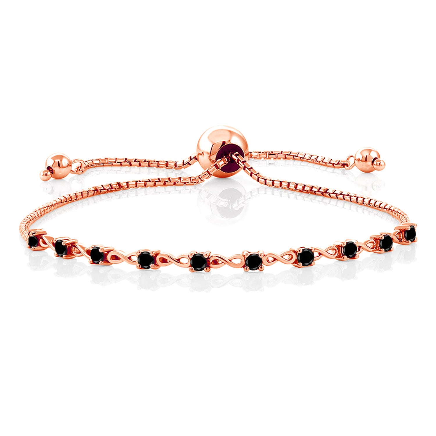 Black Diamond - April_925 Rose Gold Plated Silver_Bracelet in 925 Rose Gold Plated Silver