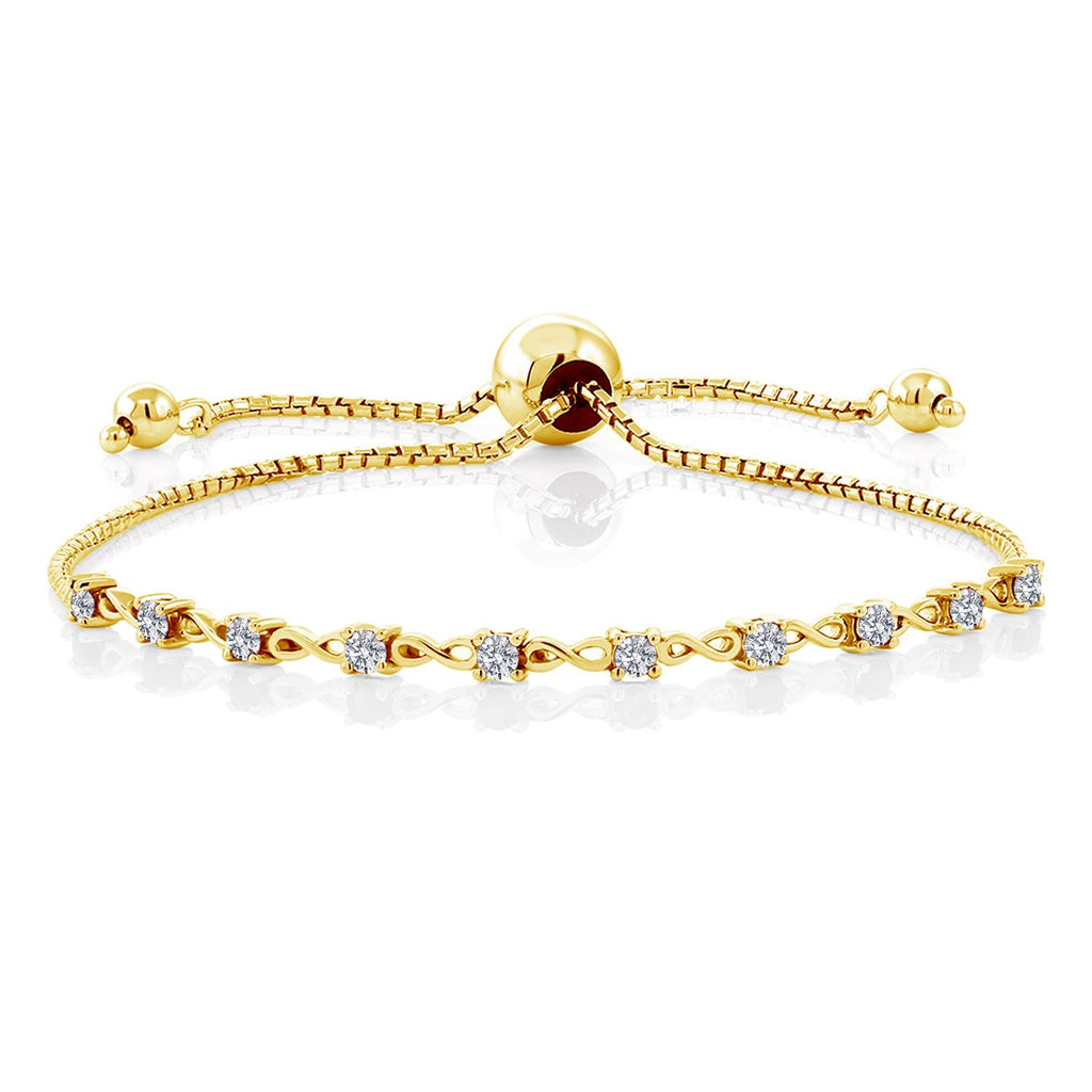 White Lab Grown Diamond - April_925 Yellow Gold Plated Silver_Bracelet in 925 Yellow Gold Plated Silver