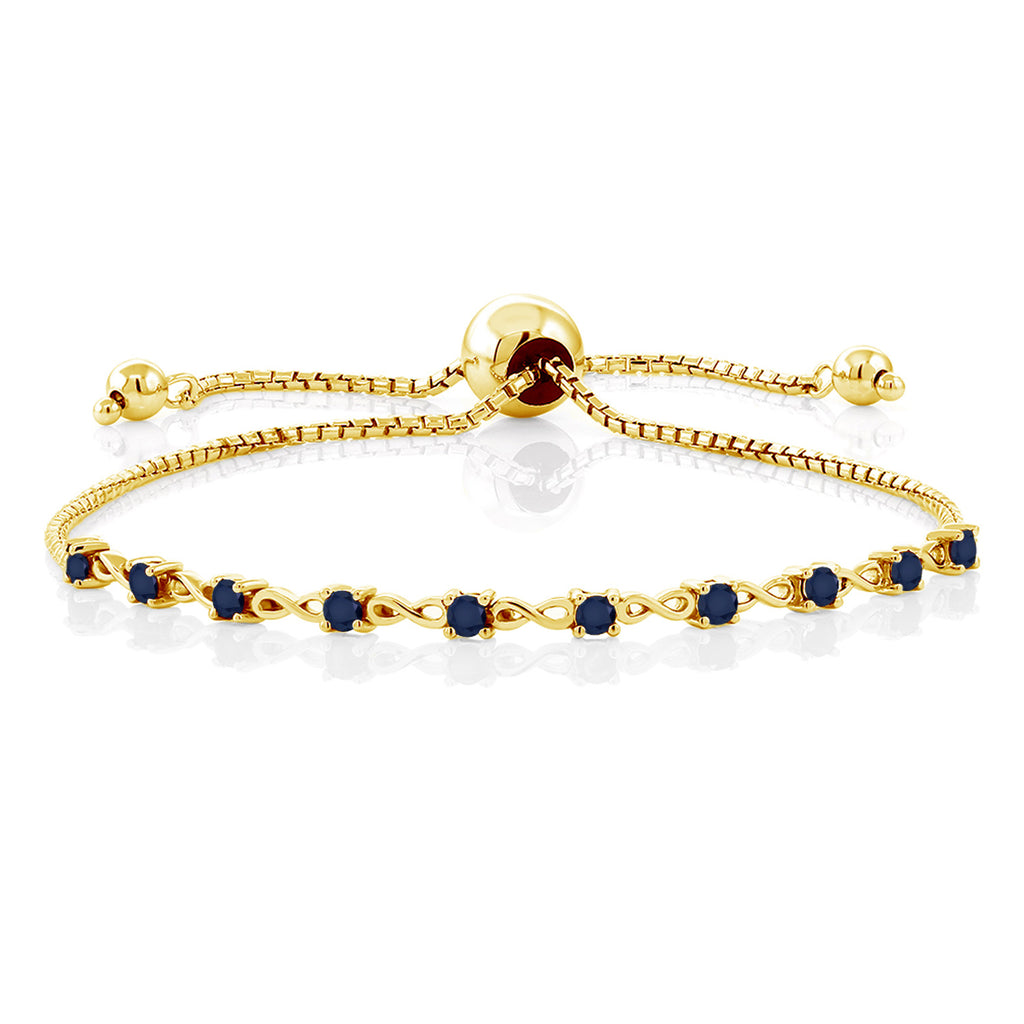 Blue Sapphire - September_925 Yellow Gold Plated Silver_Bracelet in 925 Yellow Gold Plated Silver