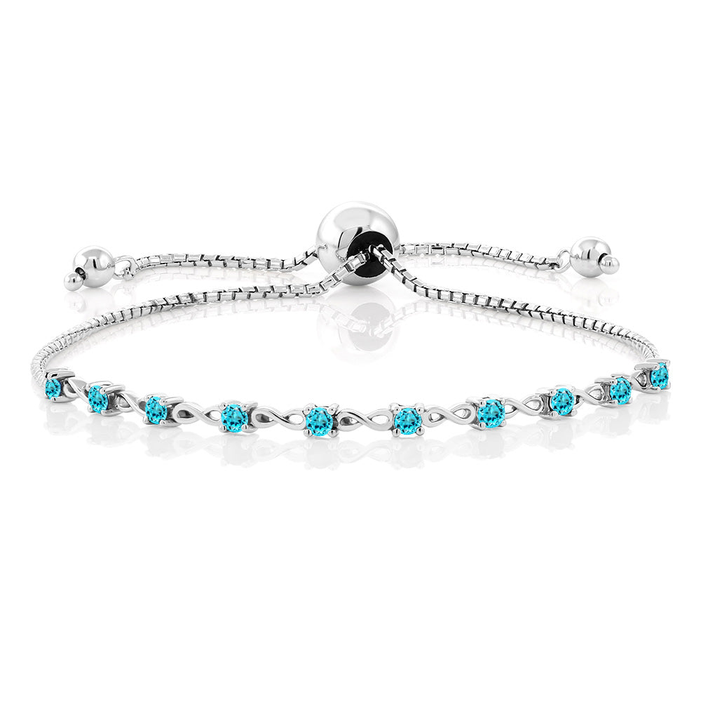 Swiss Blue Topaz - November_925 Sterling Silver_Bracelet in 925 Sterling Silver