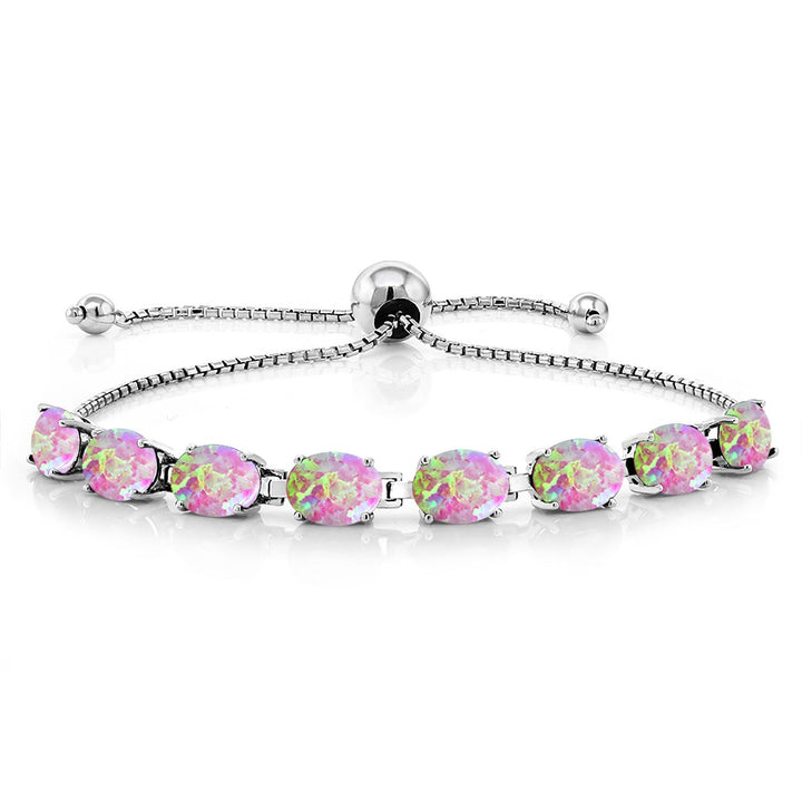 Pink Opal - October_Bracelet in 925 Sterling Silver