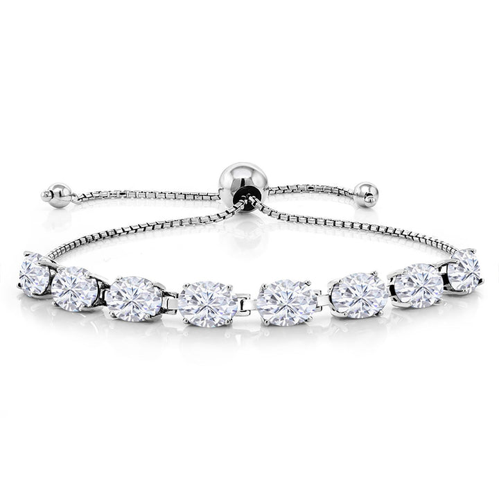 White Moissanite - April_Bracelet in 925 Sterling Silver