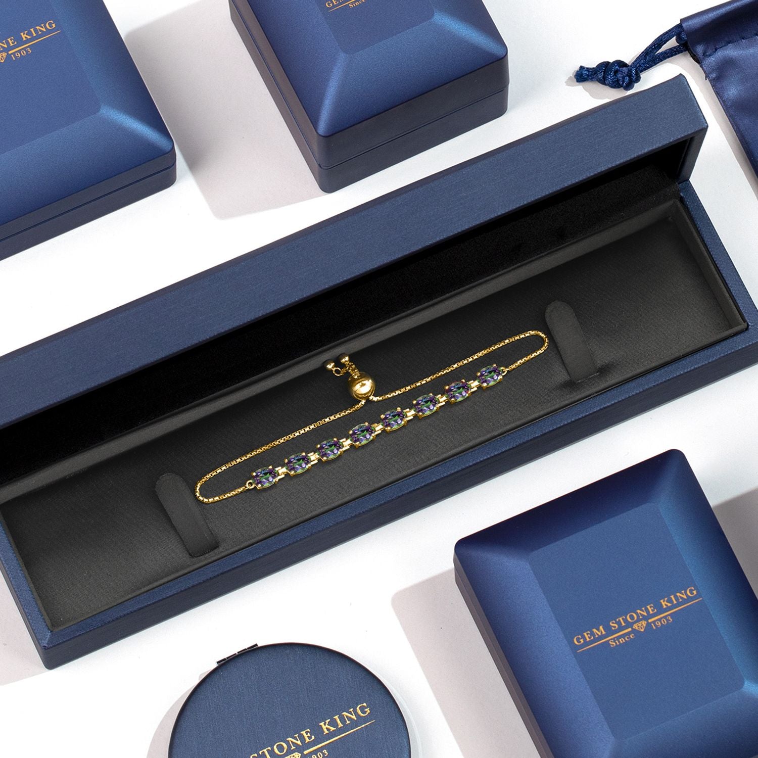 Green Mystic Topaz_Bracelet in 925 Yellow Gold Plated Silver