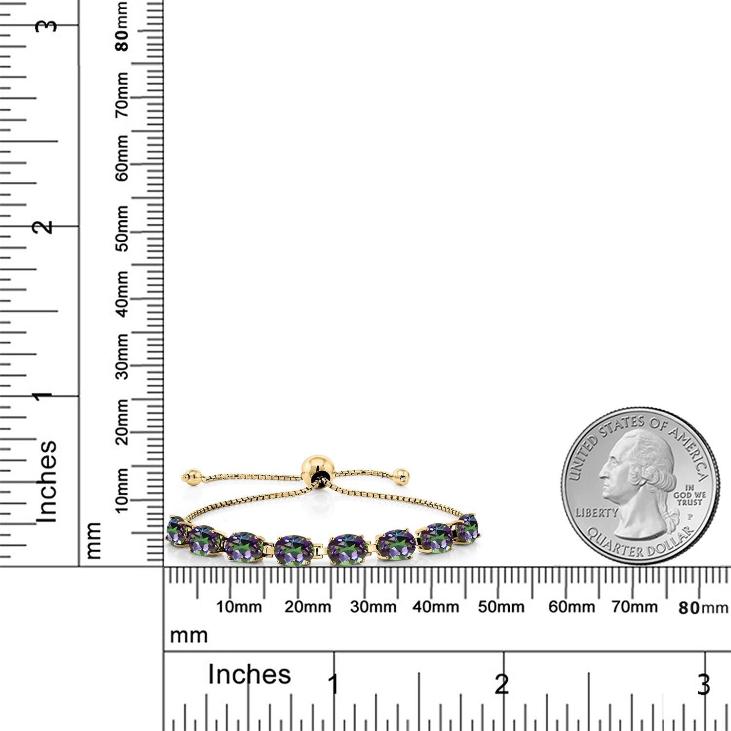 Green Mystic Topaz_Bracelet in 925 Yellow Gold Plated Silver