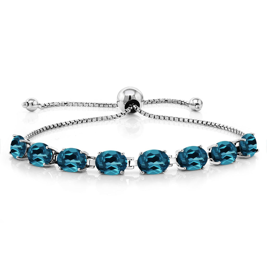 London Blue Topaz - November_Bracelet in 925 Sterling Silver