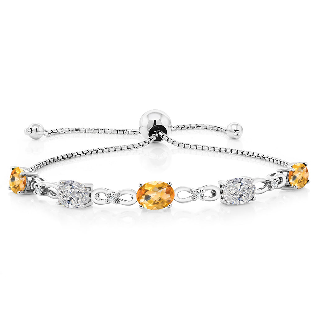 Citrine-Checkerboard - November_Bracelet in 925 Sterling Silver
