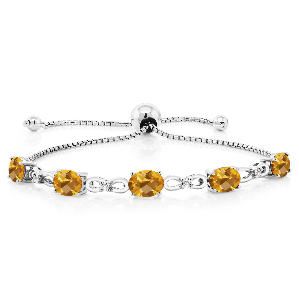 Citrine-Checkerboard - November_Bracelet in 925 Sterling Silver