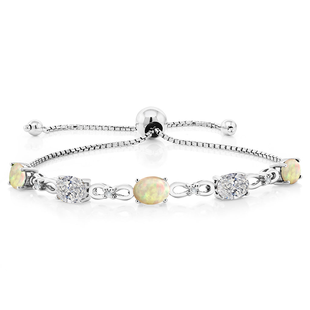 Ethiopian Opal-Cabochon - October_Bracelet in 925 Sterling Silver
