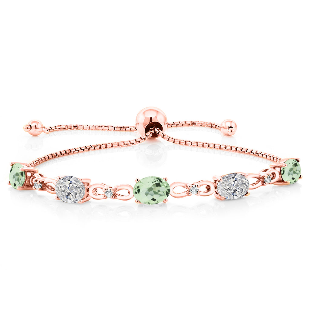 Prasiolite_Bracelet in 925 Rose Gold Plated Silver