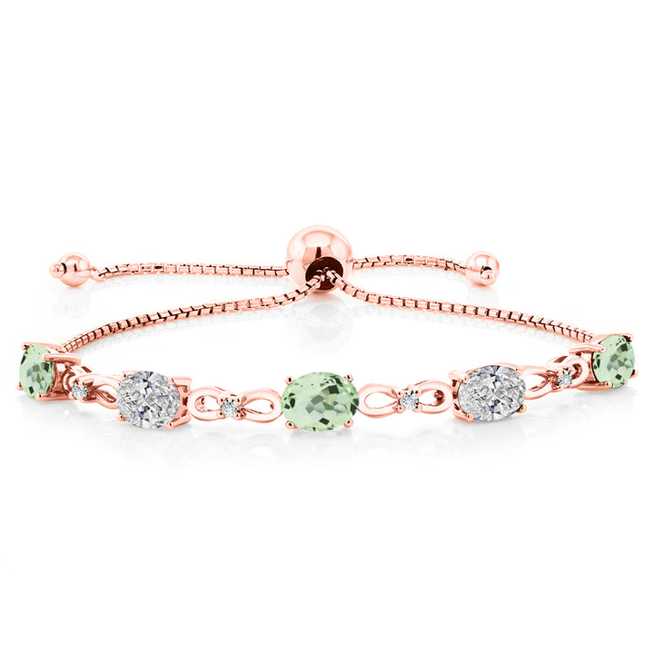 Prasiolite_Bracelet in 925 Rose Gold Plated Silver
