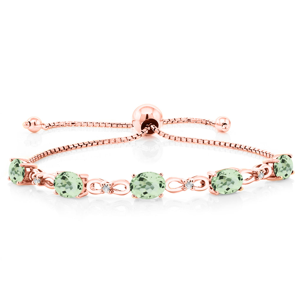 Prasiolite_Bracelet in 925 Rose Gold Plated Silver
