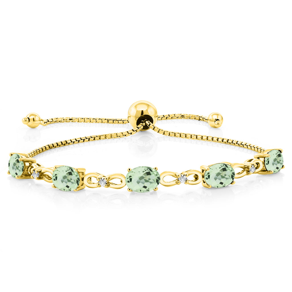 Prasiolite_Bracelet in 925 Yellow Gold Plated Silver