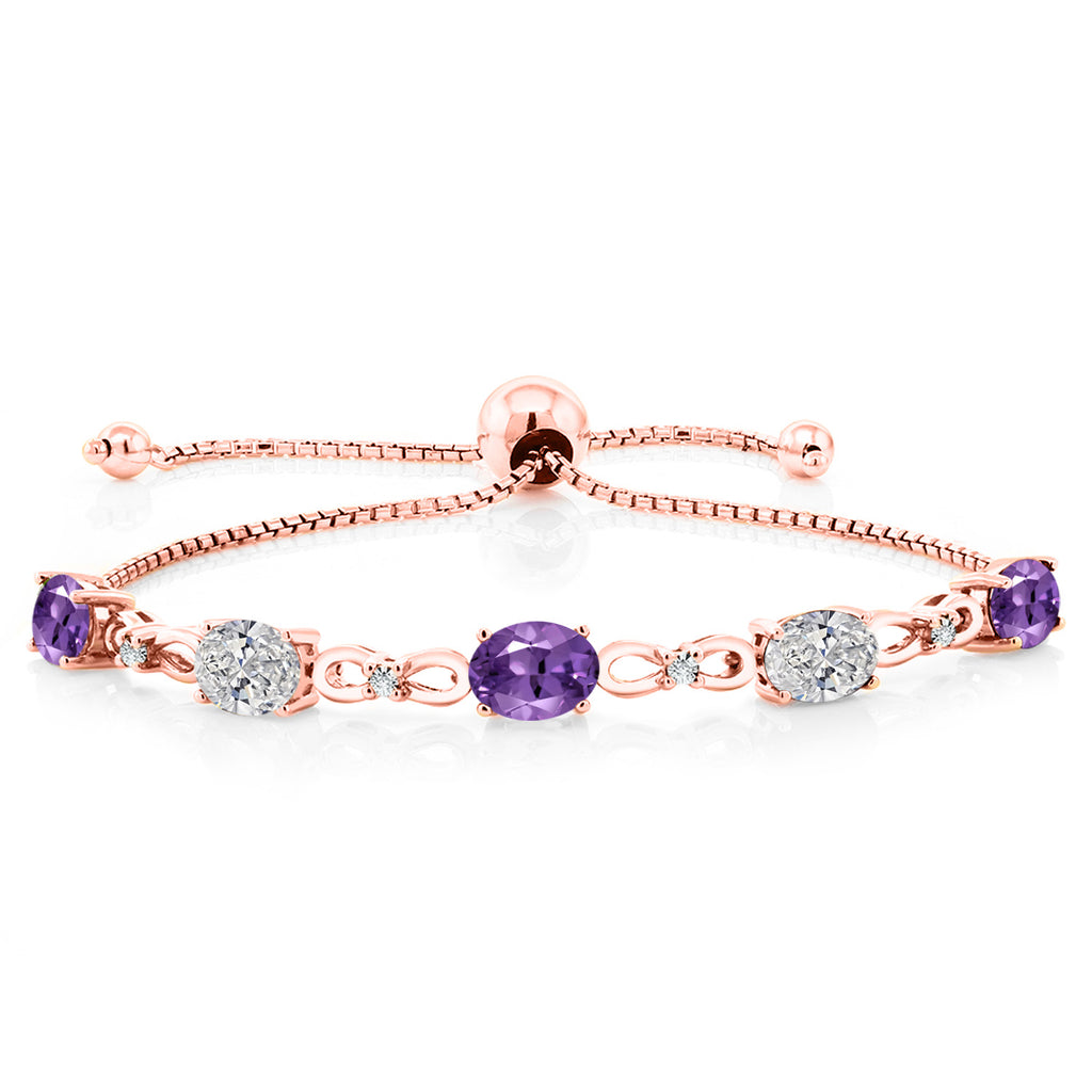 Amethyst - February_Bracelet in 925 Rose Gold Plated Silver