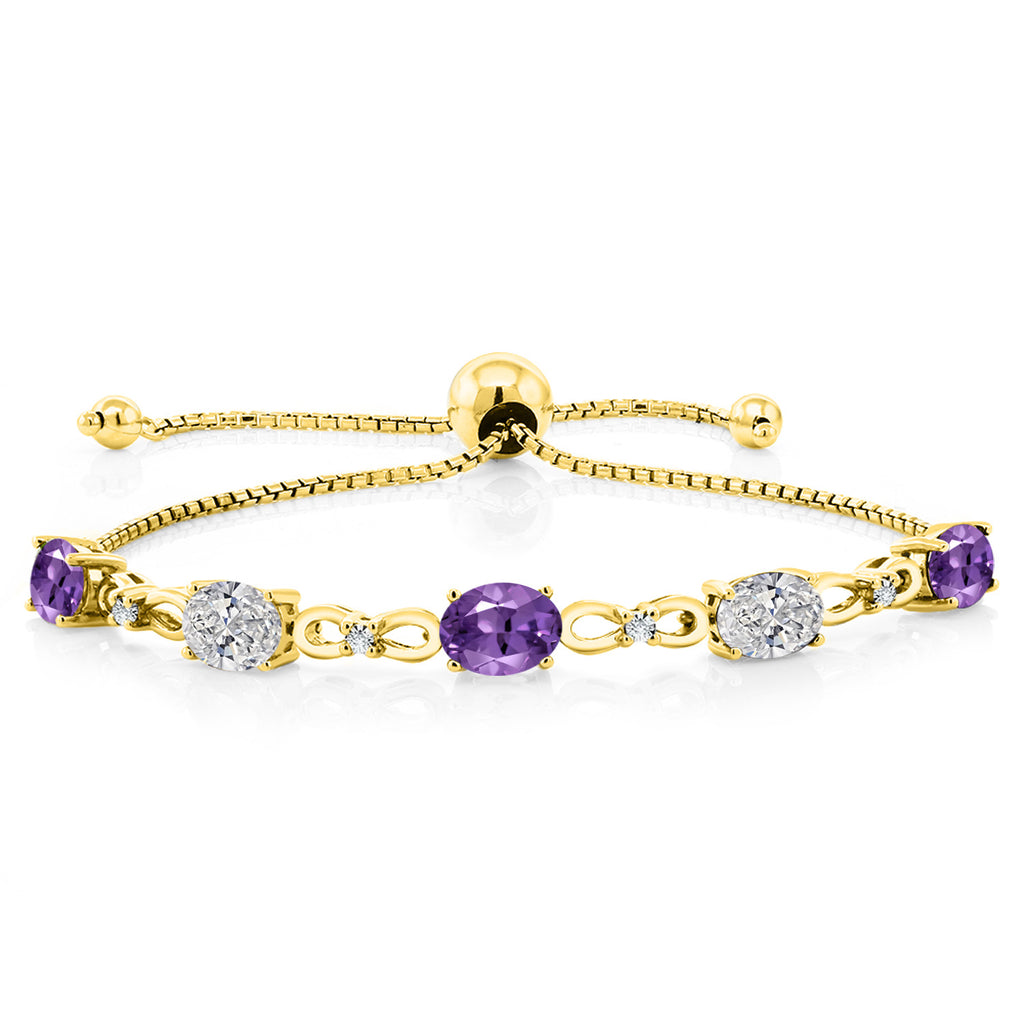 Amethyst - February_Bracelet in 925 Yellow Gold Plated Silver
